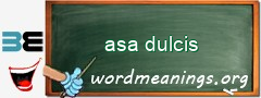 WordMeaning blackboard for asa dulcis